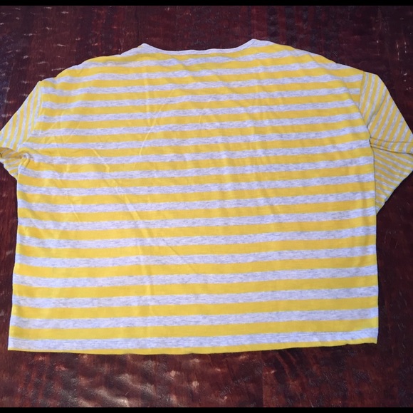 Gap Petite Yellow & White Striped Tee - Picture 2 of 4